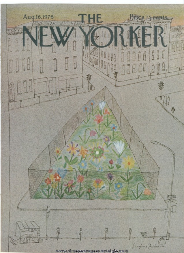 New Yorker Magazine COVER ONLY - August 16, 1976 - Eugene Mihaesco