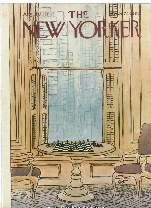 New Yorker Magazine COVER ONLY - August 30, 1976 - Arthur Getz